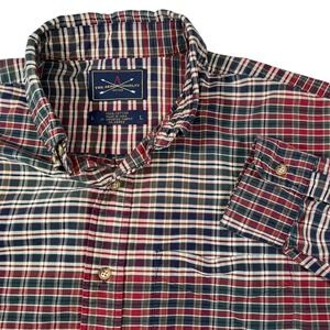 The Arrow Company L Multicolor Plaid Shirt Button Down Cotton Made in USA Preppy